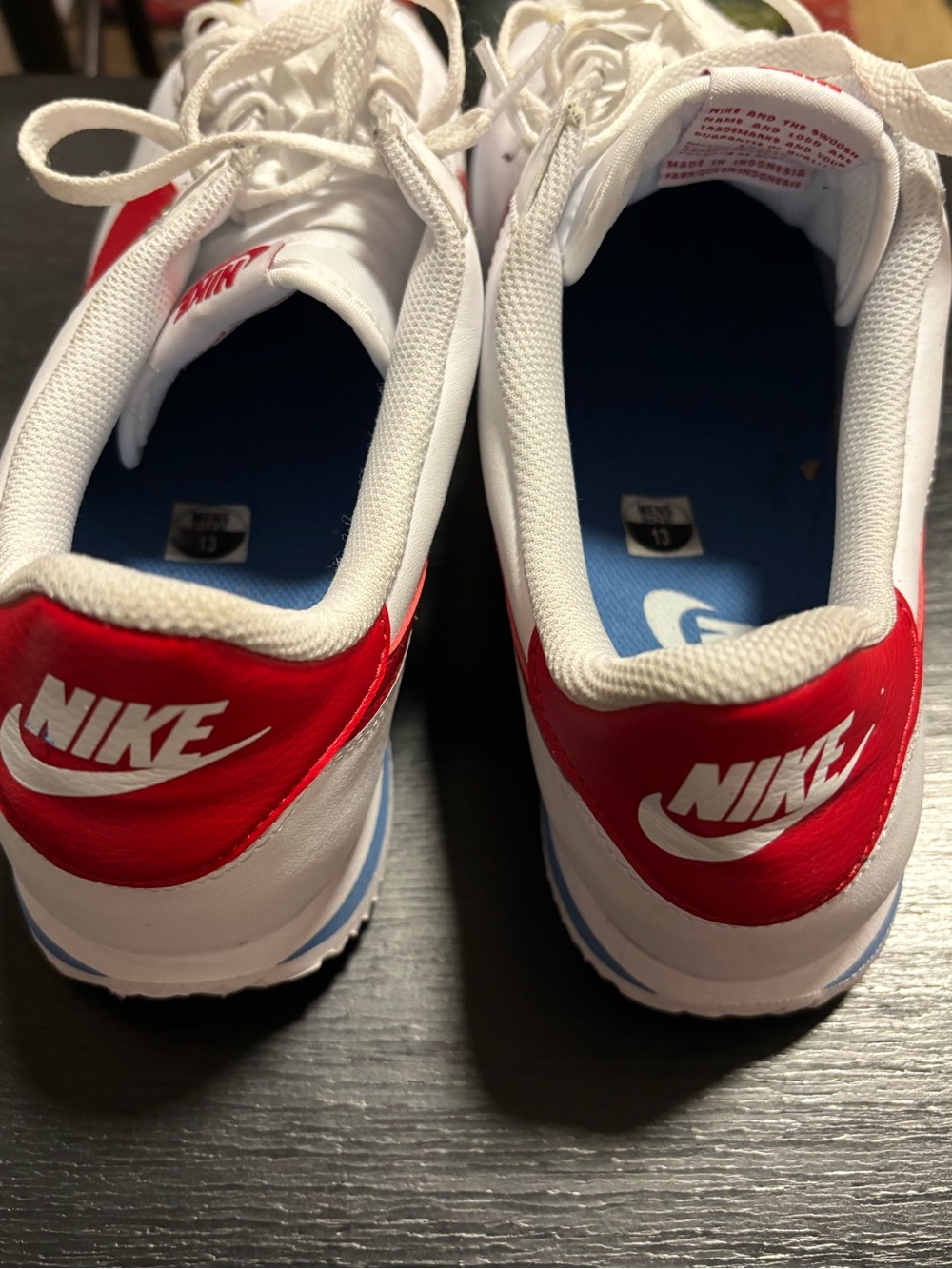 🔥⚡️Nike (Forrest Gump) Cortez White Sneakers with Red Swoosh⚡️🔥 - Picture 6 of 8